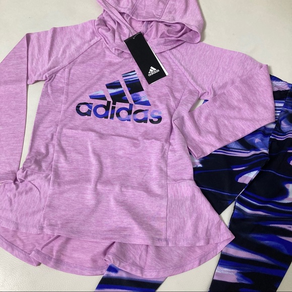 Adidas Pink hoodie cute active performance dri-fit set 4031 - Picture 4 of 6